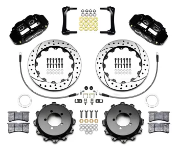 Subaru Impreza - 2008 to 2012 - All [All] (Rear) (Drilled and Slotted Rotors) (4R 4 Piston Calipers) (Black)