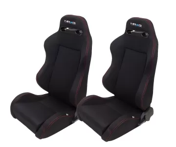 Universal (Left and Right Seats) (Black with Red Stitching)