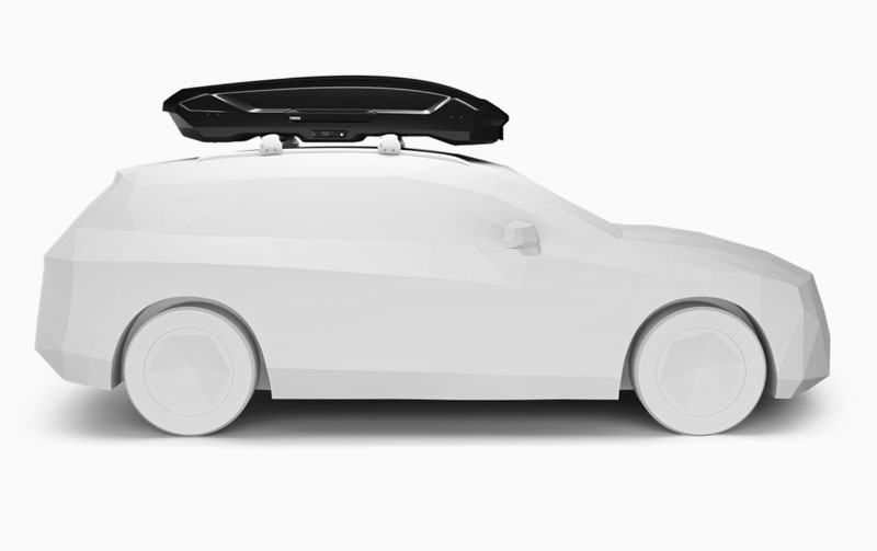 Thule Motion 3 XL Cargo Box Installed Side View