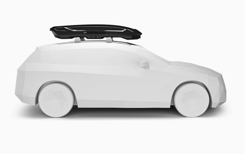 Thule Motion 3 XL Low Cargo Box Installed Side View