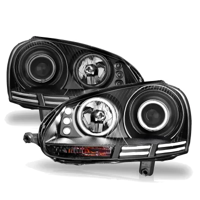 Volkswagen Golf GTI - 2006 to 2009 - All [All] (For MK5 GTI) (Projector With Halo, LED Accent Lights) (Not Compatible With OEM HID Lights)