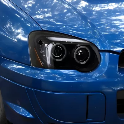 Subaru Impreza - 2004 to 2005 - All [All] (Projector With Halo, LED Accent Lights) (Jet Black) (Not Compatible With OEM HID Lights)