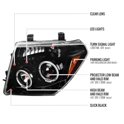 Nissan Frontier - 2005 to 2008 - All [All] (Projector With Halo, LED Accent Lights)