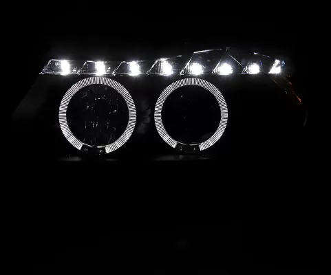 BMW 3 Series - 2006 to 2008 - 4 Door Sedan [All] (Projector With Halo, LED Accent Lights) (Matte Black) (Not Compatible With OEM HID Lights)