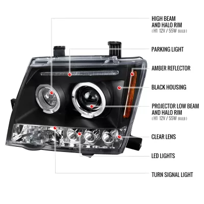 Nissan Xterra - 2005 to 2012 - SUV [All] (Projector With Halo, LED Accent Lights)