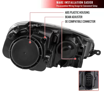 Volkswagen Jetta GLI - 2006 to 2009 - Sedan [All] (Factory OEM Style) (Not Compatible With OEM HID Lights)