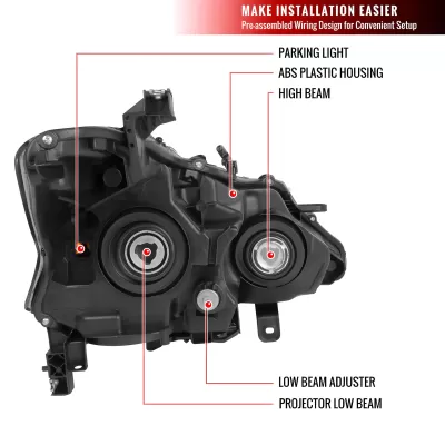 Nissan Altima - 2013 to 2015 - 4 Door Sedan [All] (Projector) (Not Compatible With OEM HID Lights)