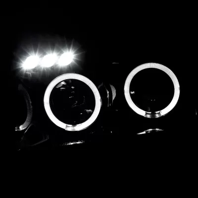 Nissan Titan - 2004 to 2015 - All [All] (Jet Black) (Projector With Halo, LED Accent Lights)