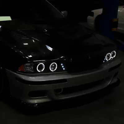 BMW 5 Series - 1997 to 2003 - All [All] (Projector With Halo, LED Accent Lights) (Matte Black) (Not Compatible With OEM HID Lights)