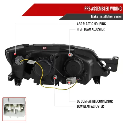 Subaru Impreza - 2008 to 2014 - All [WRX, WRX Limited, WRX Premium] (G Style) (Projector, LED Accent Lights) (Not Compatible With OEM HID Lights)