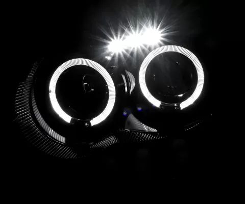 Subaru WRX STI - 2004 to 2005 - Sedan [All] (Projector With Halo, LED Accent Lights) (Jet Black) (Not Compatible With OEM HID Lights)