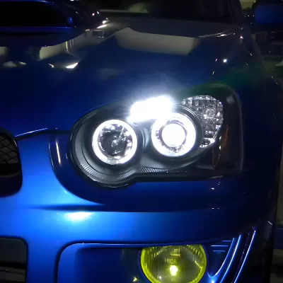 Subaru Impreza - 2004 to 2005 - All [All] (Projector With Halo, LED Accent Lights) (Matte Black) (Not Compatible With OEM HID Lights)