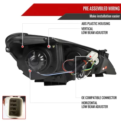 Hyundai Genesis - 2010 to 2012 - 2 Door Coupe [All] (Projector, LED Accent Lights) (Matte Black) (Not Compatible with OEM HID Lights)