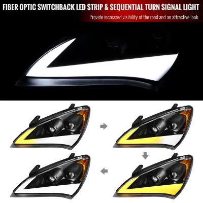 Hyundai Genesis - 2010 to 2012 - 2 Door Coupe [All] (Projector, Sequential LED Lights) (Not Compatible with OEM HID Lights)