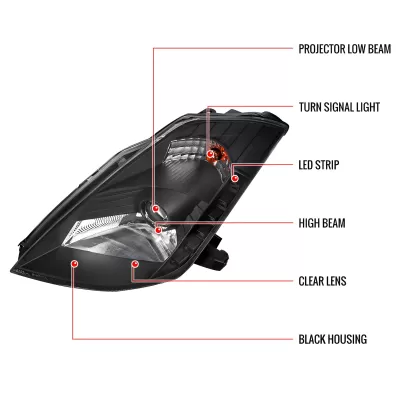 Nissan 350Z - 2003 to 2005 - All [All] (Projector, SMD LED Accent Lights) (Only Compatible with OEM HID Lights)