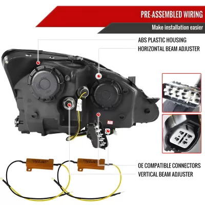 Lexus IS 250 - 2006 to 2009 - Sedan [All] (G Style) (Projector, SMD LED Lights) (Not Compatible With OEM HID Lights)