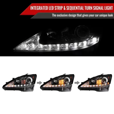 Lexus IS 250 - 2006 to 2009 - Sedan [All] (Projector, Sequential SMD LED Lights) (Not Compatible With OEM HID Lights)