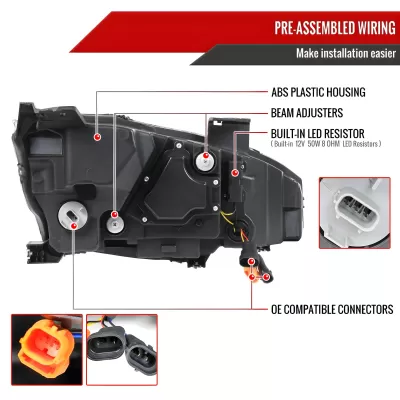 Honda Civic - 2016 to 2021 - 4 Door Sedan [All Except Touring] (Projector, LED U-Bar Sequential Accent Lights) (LED High Beams)