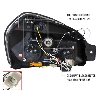 Hyundai Tucson - 2005 to 2009 - SUV [All] (Projector, LED Accent Lights) (Matte Black)