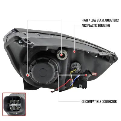 Hyundai Tucson - 2010 to 2013 - SUV [All] (Projector, LED Accent Lights) (Matte Black)