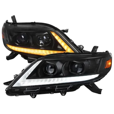Toyota Sienna - 2011 to 2020 - Minivan [All] (Projector, LED Accent Lights) (Sequential LED Turn Signal) (Not Compatible With OEM LED DRL Lights) (Not Compatible With OEM HID Lights) (Matte Black)