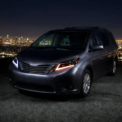 Toyota Sienna - 2011 to 2020 - Minivan [All] (Projector, LED Accent Lights) (Sequential LED Turn Signal) (Not Compatible With OEM LED DRL Lights) (Not Compatible With OEM HID Lights) (Matte Black)