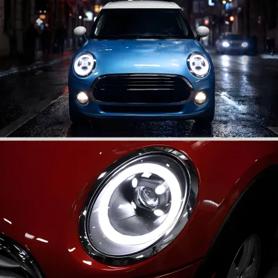 Mini Cooper Clubman - 2017 to 2024 - Hatchback [All] (Projector, LED Accent Lights) (Sequential LED Turn Signal) (Not Compatible With OEM LED Lights) (Matte Black)