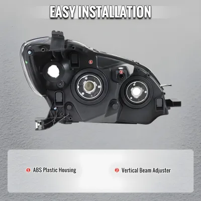 Toyota Matrix - 2009 to 2013 - Hatchback [All] (Factory OEM Style) (Matte Black Housing, Chrome Reflector)