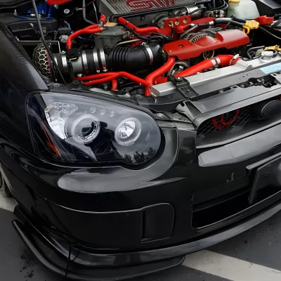 Subaru Impreza - 2004 to 2005 - All [All] (G Style) (Projector With Halo, LED Accent Lights) (Jet Black) (Not Compatible With OEM HID Lights)