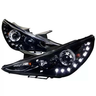 Hyundai Sonata - 2011 to 2014 - Sedan [All] (Projector, SMD LED Lights) (Not Compatible With OEM HID Lights) (Gloss Black)