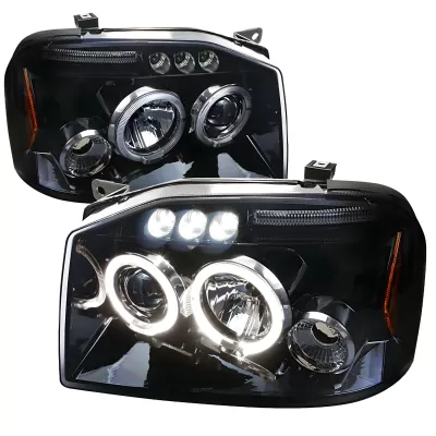 Nissan Frontier - 2001 to 2004 - All [All] (Projector With Halo, LED Accent Lights) (Smoked Lens)