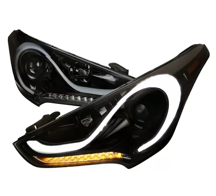 Hyundai Veloster - 2012 to 2017 - Hatchback [All] (Projector, LED Accent Lights) (Gloss Black)