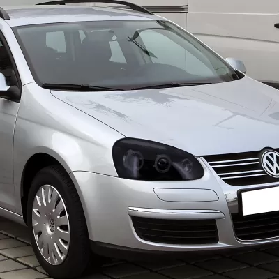 Volkswagen Jetta GLI - 2006 to 2009 - Sedan [All] (Projector, With LED Accent Lights) (Not Compatible With OEM HID Lights) (Gloss Black) (Smoked Lens)