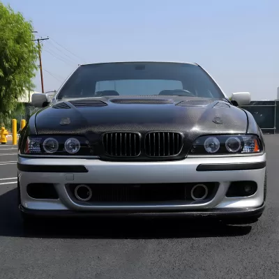 BMW 5 Series - 1997 to 2003 - All [All] (Projector With Halo, LED Accent Lights) (Gloss Black) (Not Compatible With OEM HID Lights) (Smoked Lens)