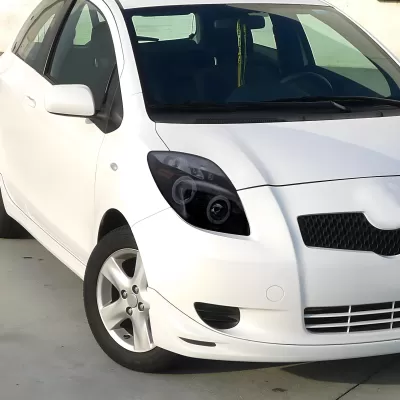 Toyota Yaris - 2007 to 2008 - 2 Door Hatchback [All] (Projector With Halo, LED Accent Lights) (Smoked Lens) (Gloss Black)