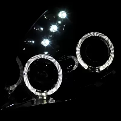 Toyota Yaris - 2007 to 2008 - 2 Door Hatchback [All] (Projector With Halo, LED Accent Lights) (Smoked Lens) (Gloss Black)