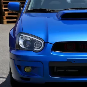Subaru WRX STI - 2004 to 2005 - Sedan [All] (Projector, LED Accent Lights) (Matte Black) (Not Compatible With OEM HID Lights)