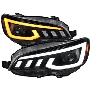 Subaru WRX STI - 2015 to 2021 - Sedan [All] (RS Style) (Matte Black) (Projector, LED Accent Lights) (Sequential LED Turn Signal) (Not Compatible With OEM LED DRL Lights)