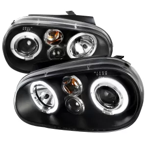 Volkswagen Golf - 1999 to 2005 - All [All] (Projector With Halo) (Gloss Black) (For MK4 Models)