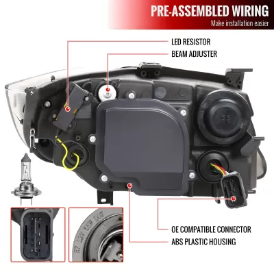BMW 3 Series - 2006 to 2011 - 4 Door Sedan [All] _or_ 4 Door Wagon [All] (Projector, LED Accent Lights) (Not Compatible With OEM HID Lights) (Sequential LED Lights)