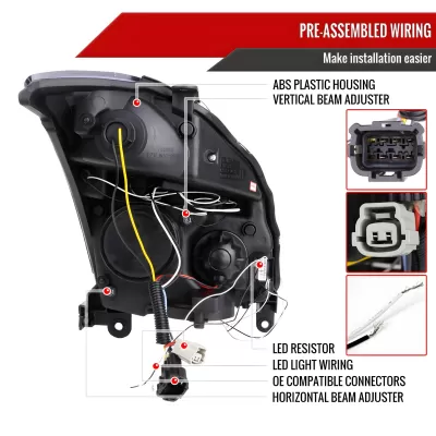Infiniti G35 - 2003 to 2007 - 2 Door Coupe [All] (Projector With Halo, LED Accent Lights) (Only Compatible with OEM HID Lights)