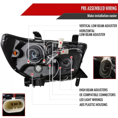 Toyota Tundra - 2007 to 2013 - All [All] (Projector With Halo, LED Accent Lights) (Without Level Adjuster)
