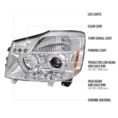 Nissan Titan - 2004 to 2015 - All [All] (Projector With Halo, LED Accent Lights)