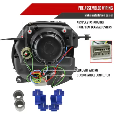 Mini Cooper - 2007 to 2013 - All [All] (Projector, Halo Fiber Optic LED Accent Lights With Turn Signal) (Not Compatible With OEM HID Lights)