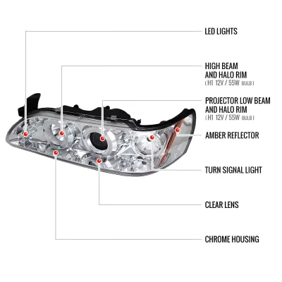 Toyota Corolla - 1993 to 1997 - All [All] (Projector With Halo, LED Accent Lights)