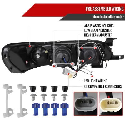 Toyota Corolla - 1993 to 1997 - All [All] (Projector With Halo, LED Accent Lights)