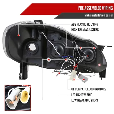 Toyota Corolla - 2003 to 2008 - Sedan [All] (Projector With Halo, LED Accent Lights)