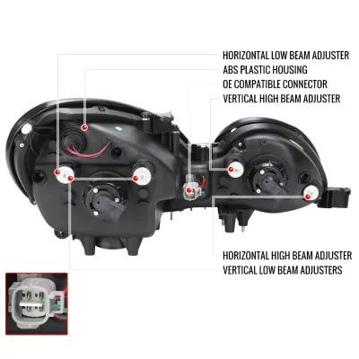 Lexus GS 400 - 1998 to 2000 - Sedan [All] (Projector With Halo, LED Accent Lights) (Not Compatible With OEM HID Lights)