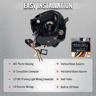 Mini Cooper Hardtop - 2017 to 2024 - All [All] (Projector, LED Accent Lights) (Sequential LED Turn Signal) (Not Compatible With OEM LED Lights)