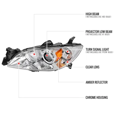 Mazda MAZDA3 - 2004 to 2009 - Sedan [All] (Projector) (Not Compatible With OEM HID Lights)